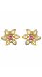 SwaDev AD/American Diamond Gold-Plated Kundan Studded Floral Stud Earrings SDJJE0013